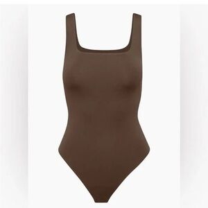 Aritzia Brown Square Neck Bodysuit